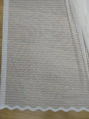 ( Orjinal ) Taç Spor Desen Salon Fransız Dantel Tül Perde & Kruvaze Perde Sipariş Seçeneği - Ekru Açık Krem
