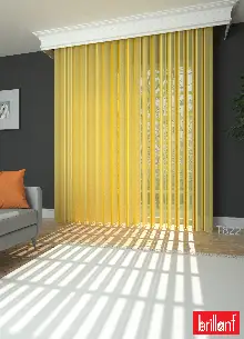 Brillant Akıllı Tül Perde Sarı Renkli Tül Dikey Zebra Perde Düz 1. Kalite