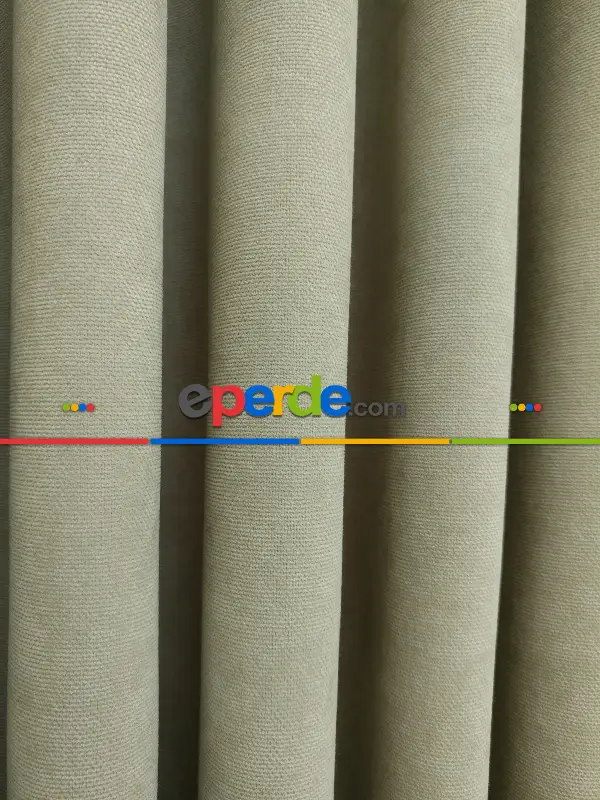 Oturma Odası - Taş Rengi Düz Sade Fon Perde (  Dökümlü Fon )- Taş Rengi