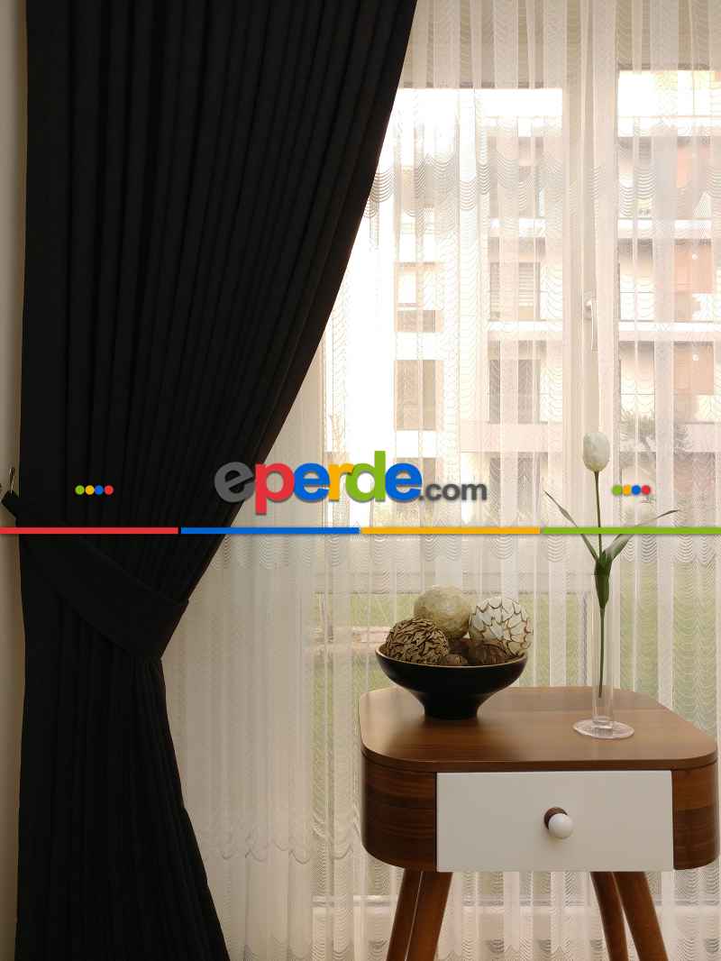 Bebek Odası - Acı Kahverengi Düz Fon Perde 840