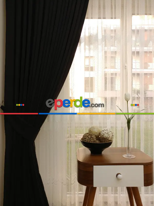 Salon - Acı Kahverengi Düz Fon Perde 840