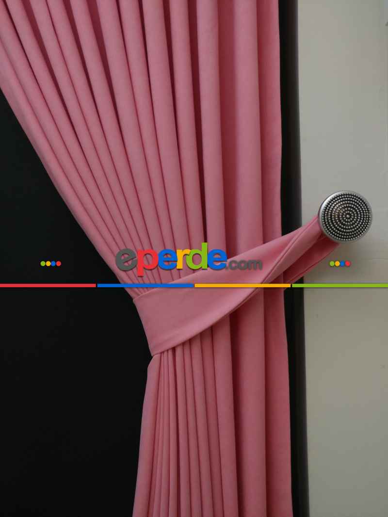 Düz Renk Dökümlü Fon Perde (150)- Somon