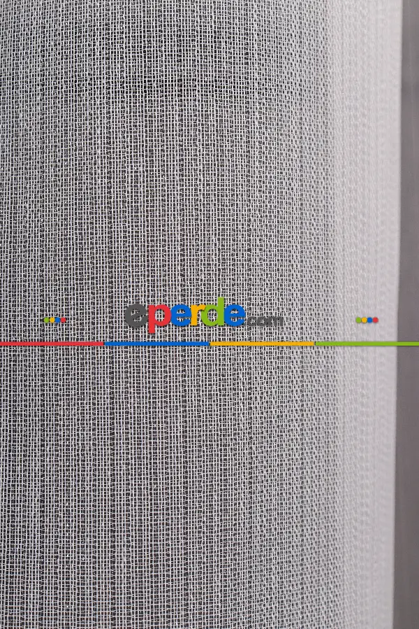 Gümüş Simli Bambu Keten Tül Perde Akdz 1047