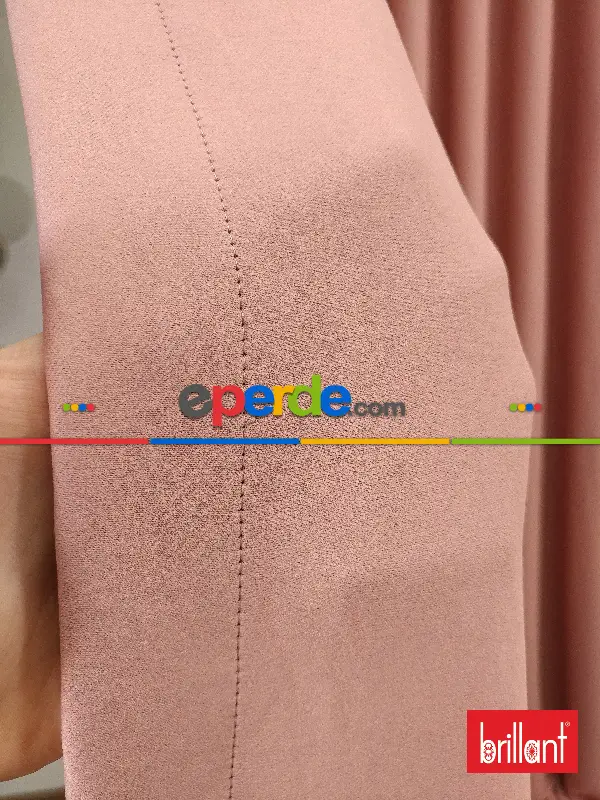 Yatak Odası - Brillant Karartma Blackout Açık Gül Kurusu Renk Fon Perde- Gül Kurusu