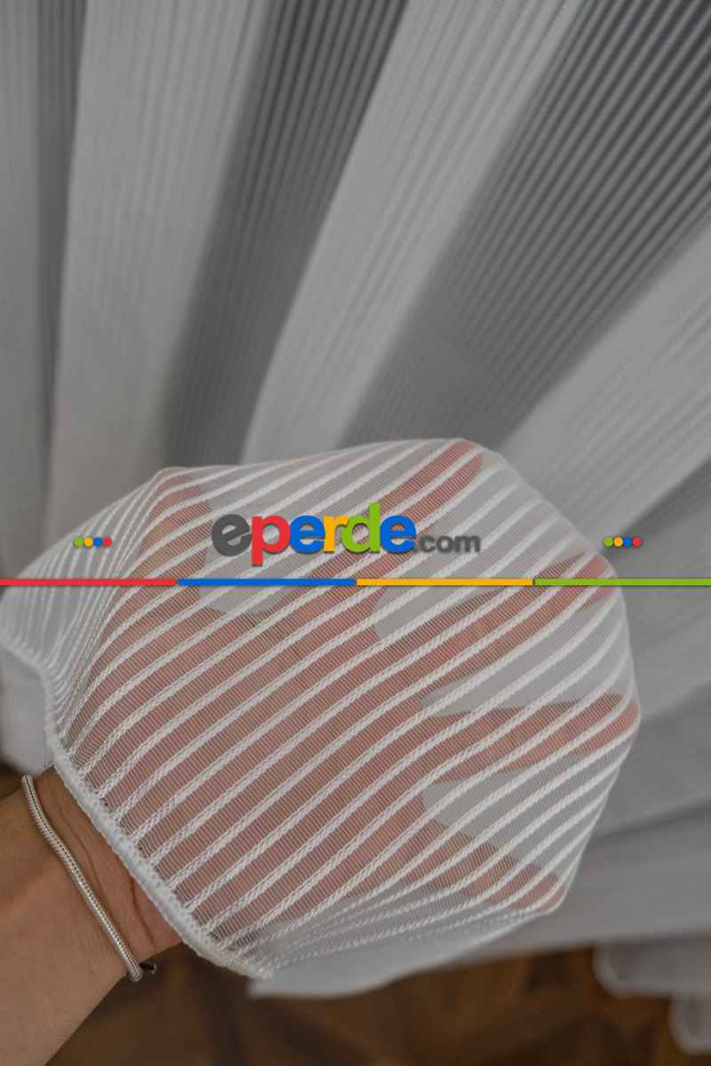 Thor Çizgili Kalın Burgu Tül Perde