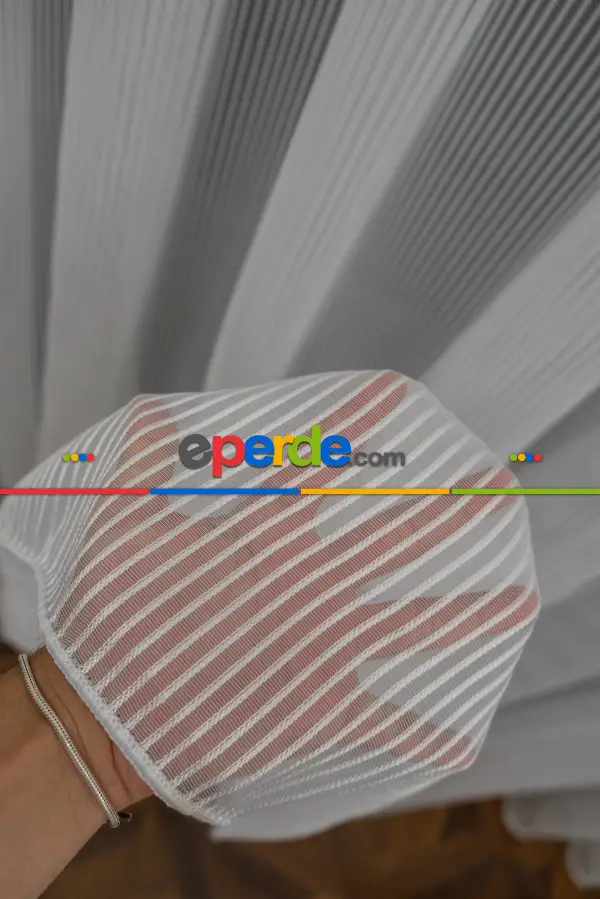 Thor Çizgili Kalın Burgu Tül Perde