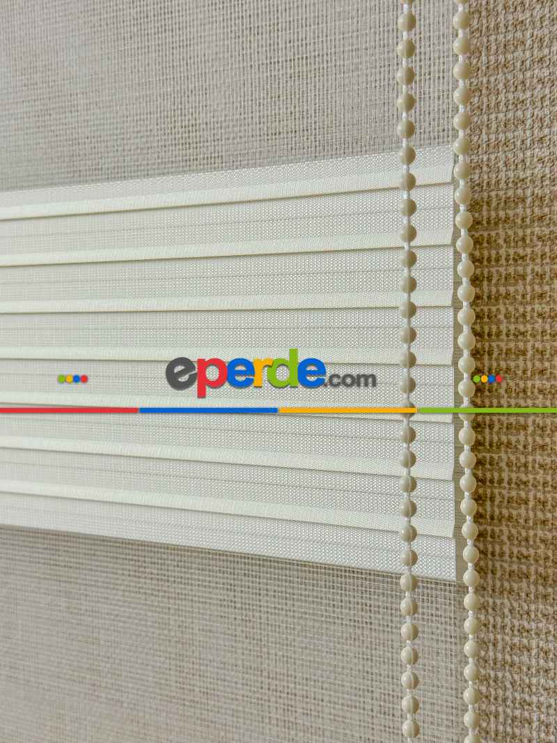 Salon Zebra Perde - Krem Rengi Yüksek Kalite Pliseli Zebra - Kornişe Kolay Montaj Ayağı Seçenekli - Standart Metal Kasalı - Açıklamada Videosu Vardır.