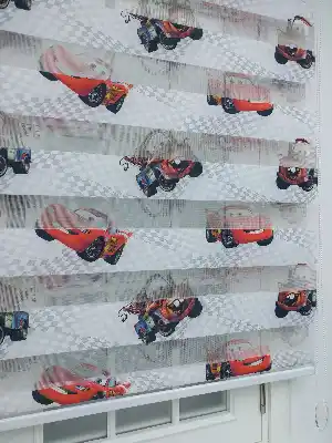 Çocuk Odası - Mcqueen Arabalar Desenli Zebra Perde-  Çok Renkli 2