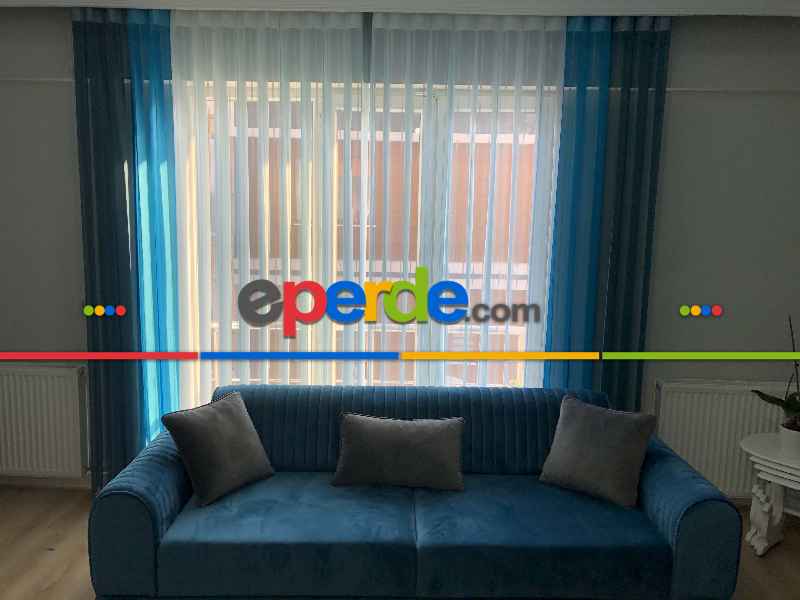 Dikey Tül Perde Fon-tül-güneşlik Hepsi Bir Arada