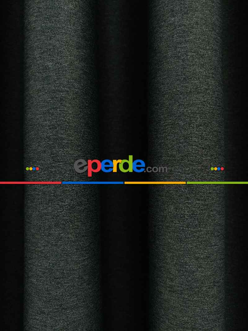 Yatak Odası - Salon Fon Perde - Modern Keten Görünümlü Işık Geçirmez Karatma Fon Perde 2021 Ikon- Füme