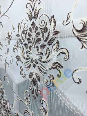 Damask Desen Çiftli Sistem Stor Perde 65891145- Kahve Koyu