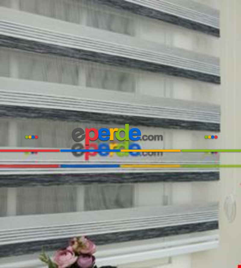 Elit Siyah Çizgili Bambu Perde