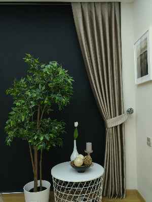 Kahve Çok Gramajlı Desenli Jakar Fon Perde