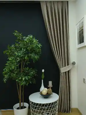 Kahve Çok Gramajlı Desenli Jakar Fon Perde