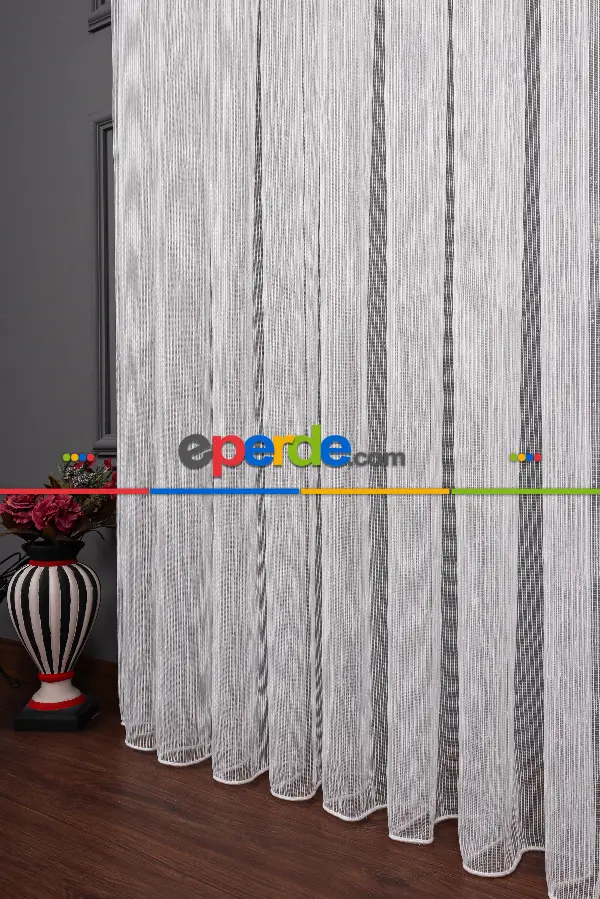 Çizgili Nokta Desen Armür Tül Perde Akdz 1077