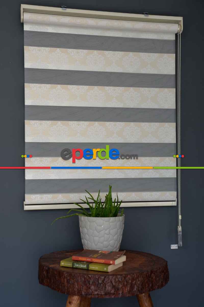 Halim Perdesan Ft-980 Beyaz Renk Etekli Veya Eteksiz Zebra Stor Perde