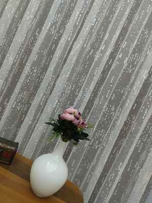 Özel Örme Dokulu Tül Perde- Ekru