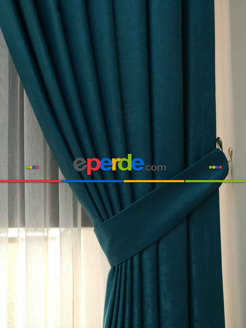 Soft Fon Perde- Petrol Yeşili