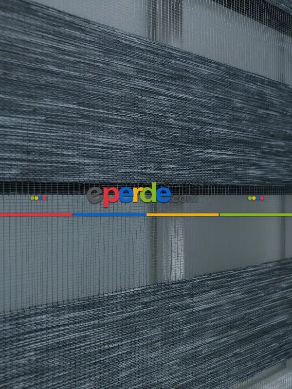 Salon Zebra Perde -Indirimli !!! Füme Gri Bambu Zebra Perde Ozel Fiyat- Gri-Füme-Antrasit