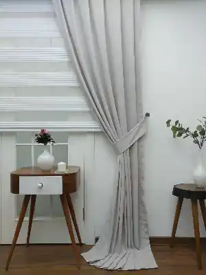Taş Rengi Renk Düz Fon Perde (soft) Çok Dökümlü- Taş Rengi