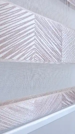 Pudra Pembe Jakar Desenli Zebra Perde Lüx 4200-1- Pembe Pudra Pembe