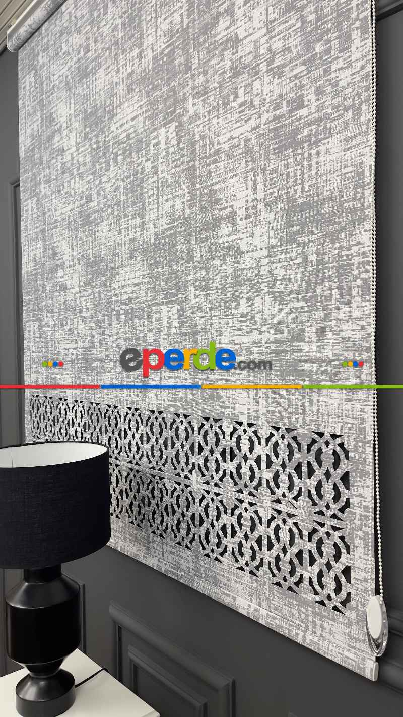 Oturma Odası - Premium Kalite Lazerkesim Desenli Stor Perde-2023