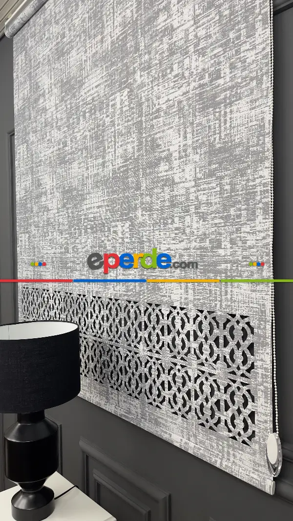 Salon Premium Kalite Lazerkesim Desenli Stor Perde-2023