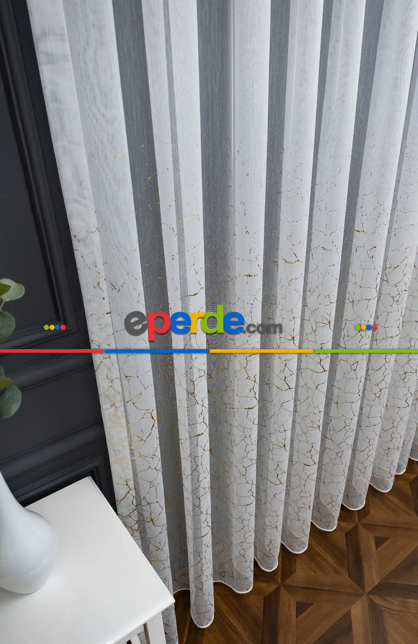 Yatak Odası - Varak Sim Altın Mermer Desen Model Tasarım Tül