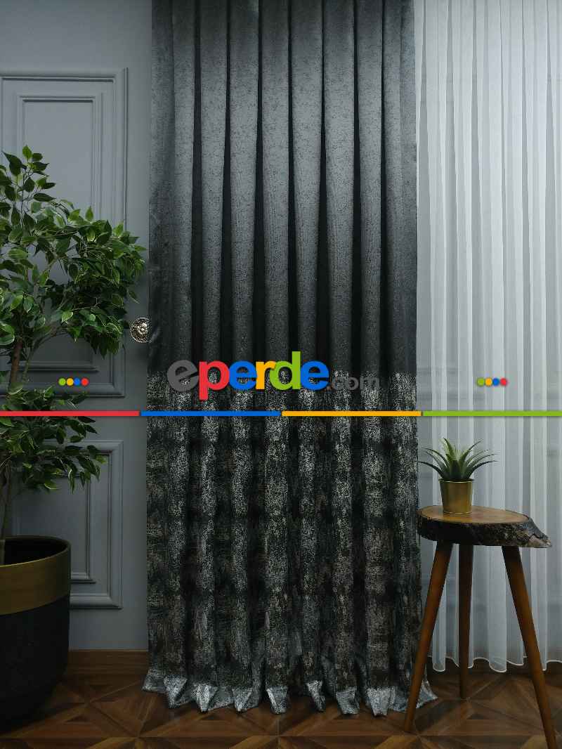 Gri Jakar Fon Perde (180)- Gri