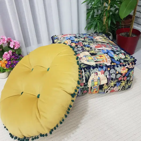 Etnik Boho Stil Minderler İçi Dolu- Çok Renkli