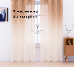 Gri Antasit Füme Üstden Renk Geçişli Tül Perde SHRINK / L.BEIGE