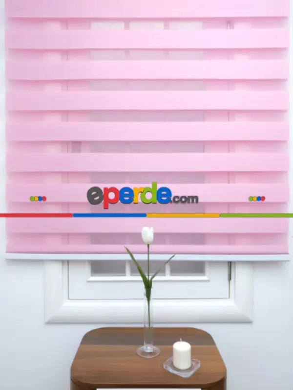 Pembe Bambu Zebra Perde- Pembe