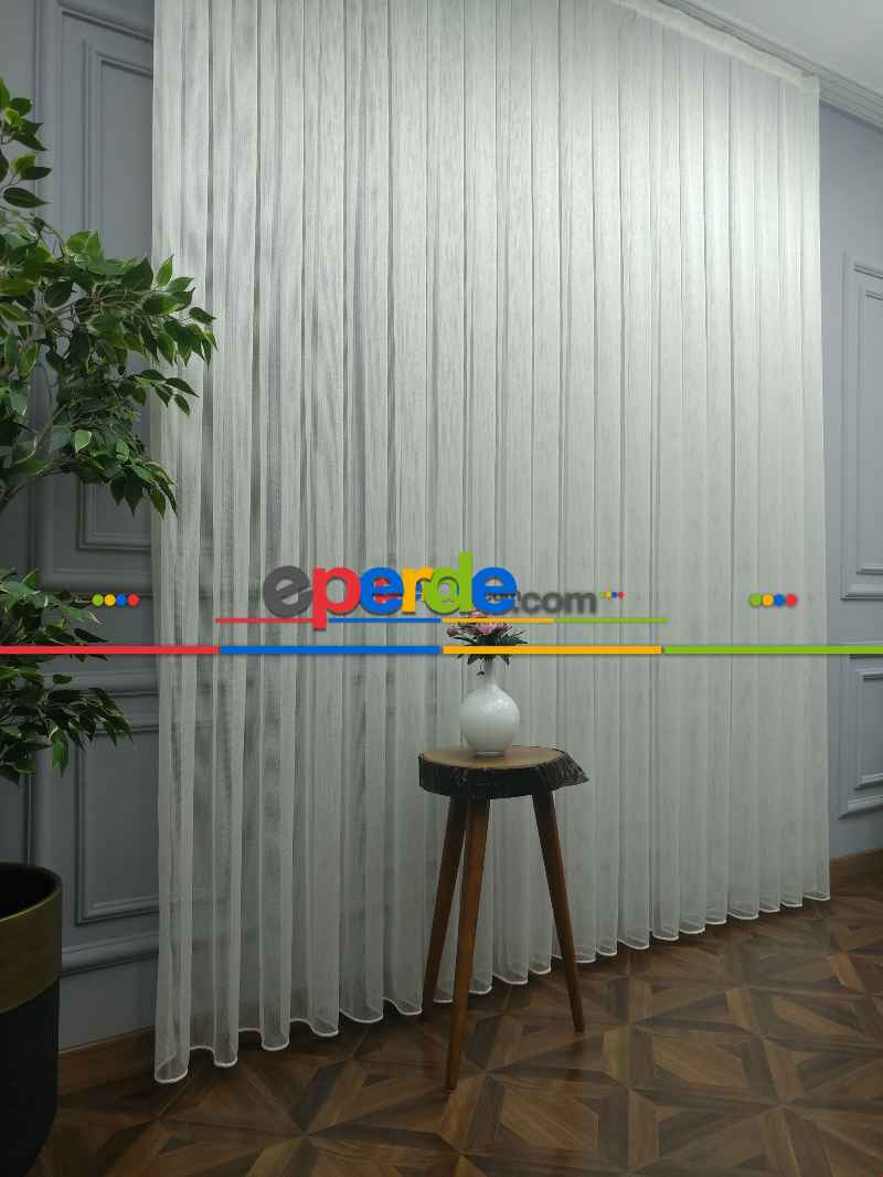 Çelik Çizgili Yüksek Gramajlı Tül Perde - Kurşunlu Tül
