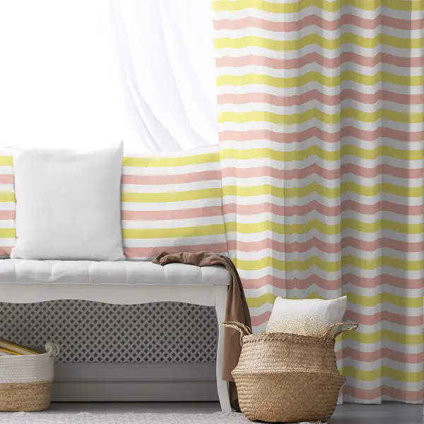 Çocuk Odası - Çocuk Fon Perde Evim1616-10 Kumaşı Kalındır Duck Bezi Değildir- Mavi-beyaz