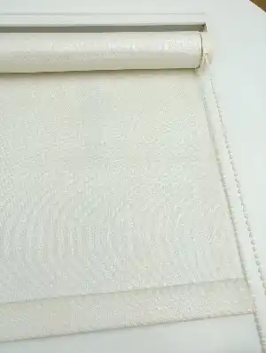 Stor Perde Pastel Simli Serisi (pvc Kaplama) Kalın Dokulu- Krem İnci
