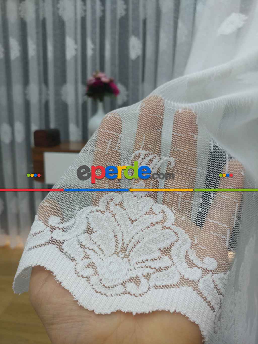 Taç Tül - ( Orjinal ) Taç Damask Serpme Desenli Tül - Salon/oturma/yatak Odası Fransız Dantel Örme Tül Perde & Kruvaze Perde Seçeneği