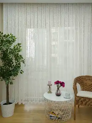 250 X 255cm Cam İçin Hazır Tül Perde (6,25mt Kumaş Kullanılır)- Ekru 250cm X 255cm 