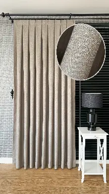 Vizon Rengi, Hasır Doku Fon Perde, Keten Fon Perde, Premium Kalite Serisidir, Yüksek Gramajlı Üründür, İstenilen Ölçü Ve Pile Sıklığında Dikilir.