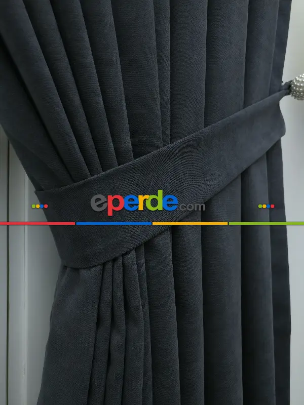 Salon Fon Perde - % İndirimli!!! Füme Düz Fon Perde(fon Demiri Hediyeli)- Füme