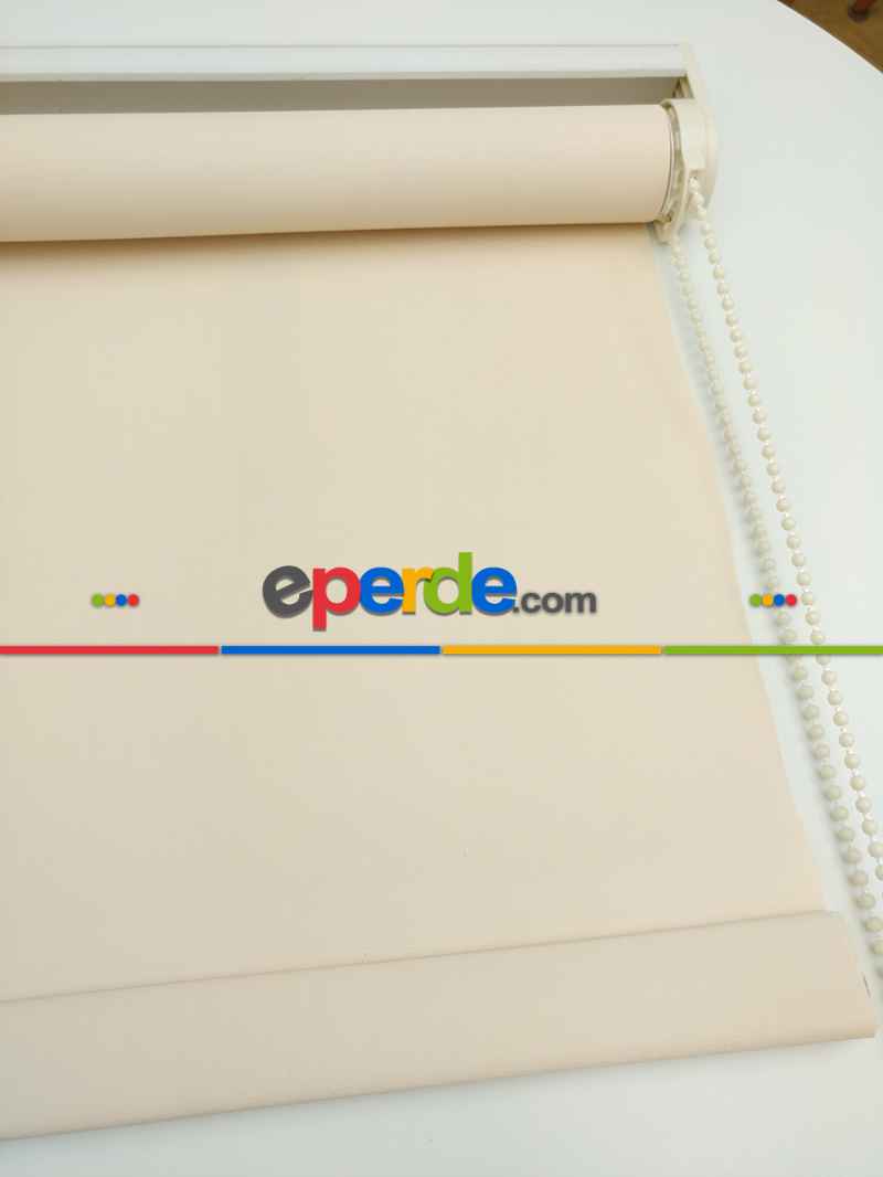 Yatak Odası Stor Perde - Stor Perde Mat Pastel Serisi (pvc Kaplama) Kalın Dokulu- Krem Koyu