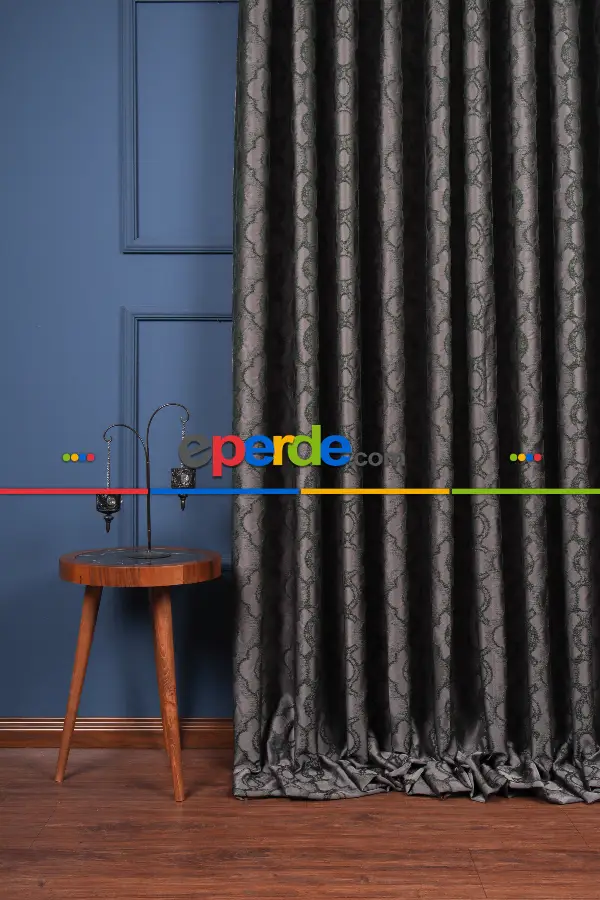 Yatak Odası Fon Perde - S Pile Dökümlü Jakar Dokuma Fon Perde
