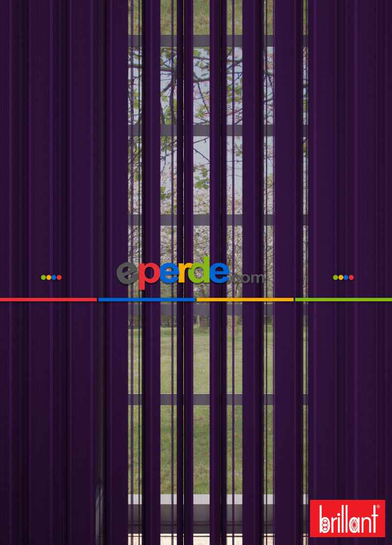 Brillant Akıllı Tül Perde Mor Renkli Tül Dikey Zebra Perde Düz 1. Kalite