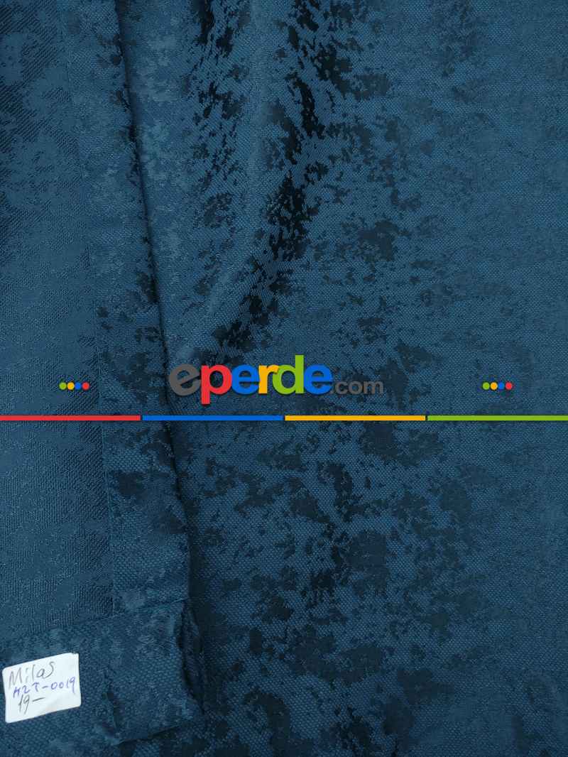 Lacıvert Düz Jakar Fon Perde - Lacivert