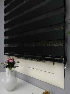 Perle Home Düz Zebra Perde Siyah