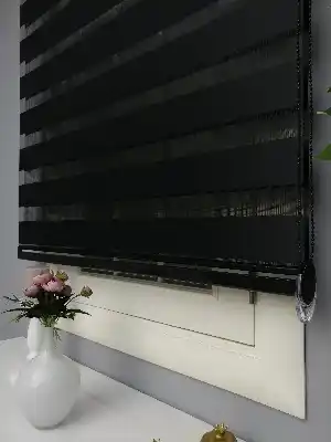 Oturma Odası - Perle Home Düz Zebra Perde Siyah