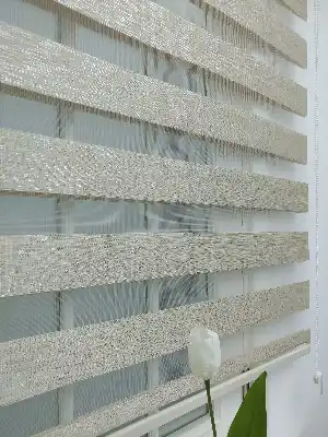 #üreticifirma %40 Indirimli !!! Bej - Bambu Zebra Perde - Simli- Bej