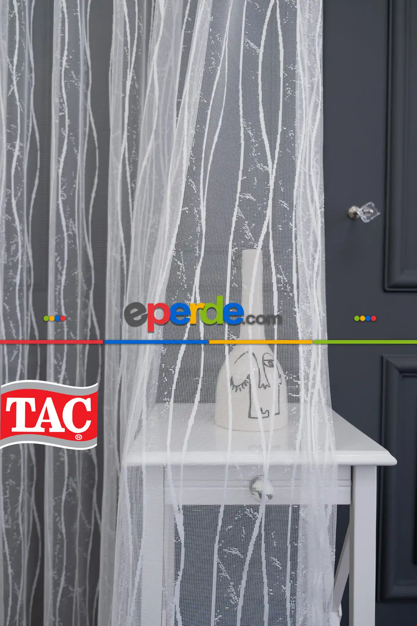 Taç Es S Modern Tasarım Taç Örme Tül Perde