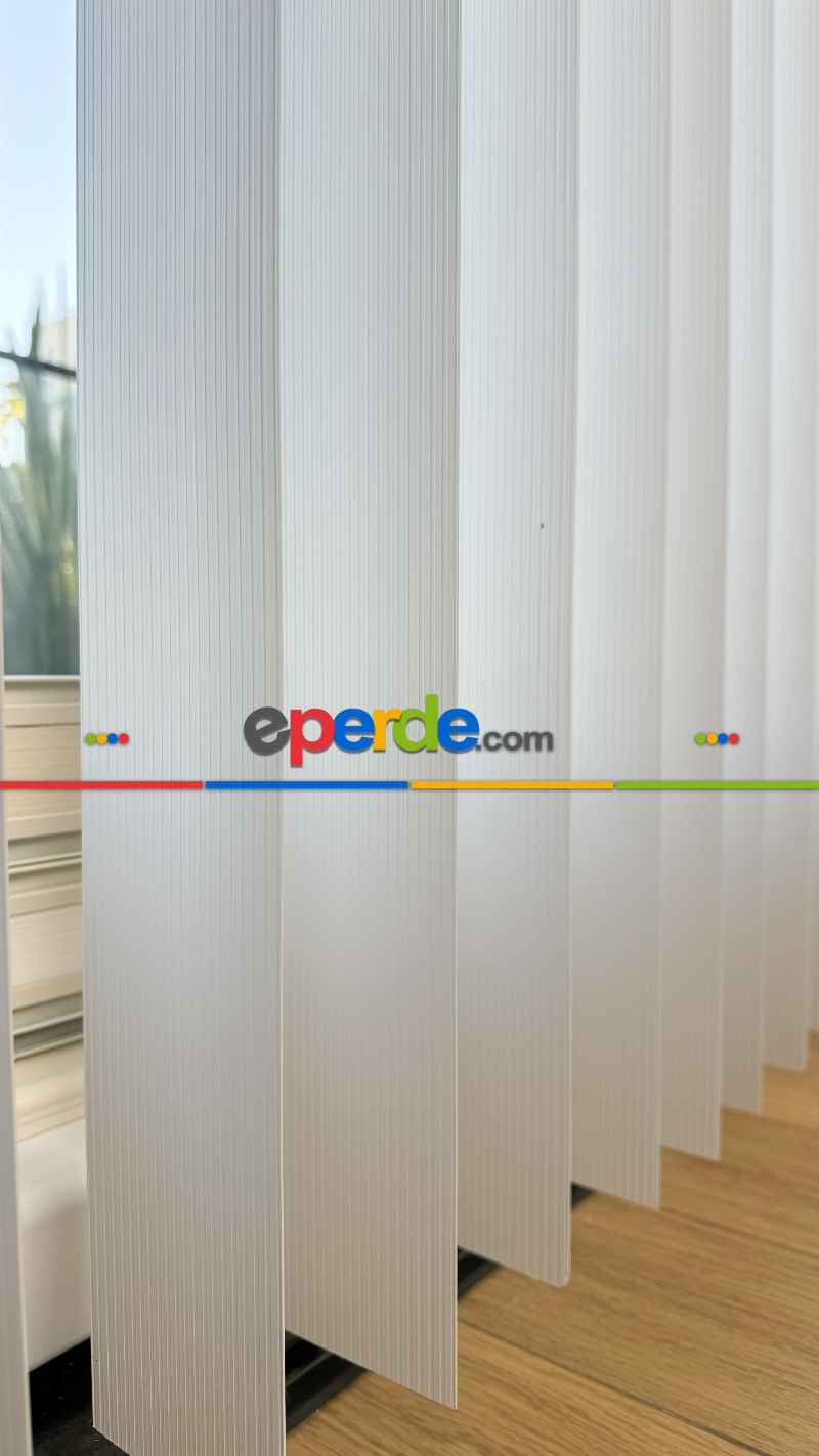 Ekru Çizgili Pvc Dikey Perde, Dikey Stor Perde