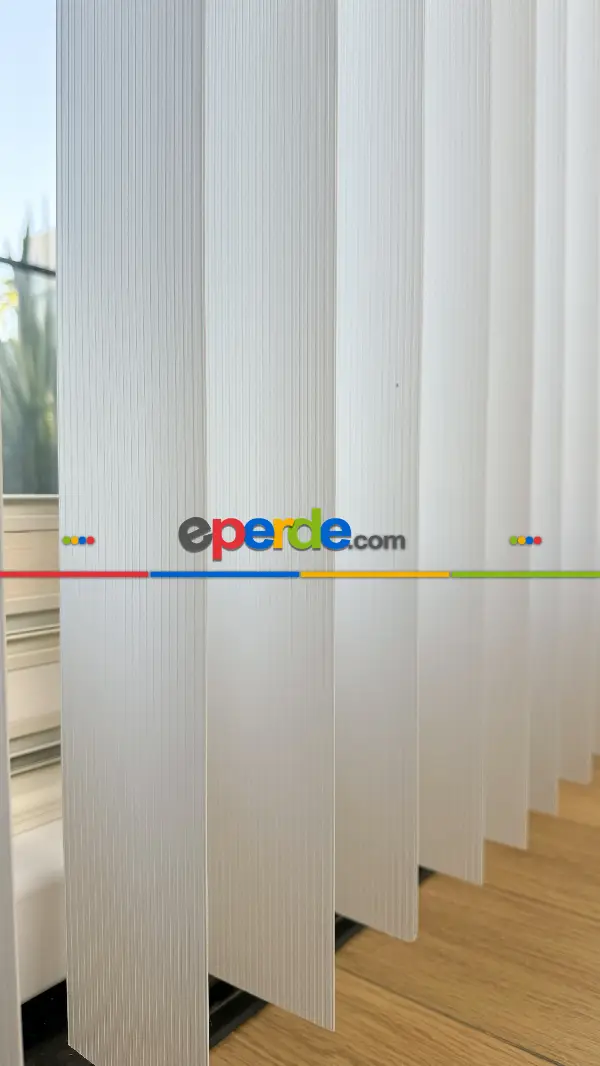 Ekru Çizgili Pvc Dikey Perde, Dikey Stor Perde