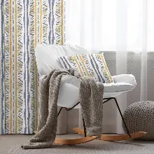 Etnik Fon Perde Evim1536 Kumaşı Kalındır Duck Bezi Değildir- Mavi-beyaz